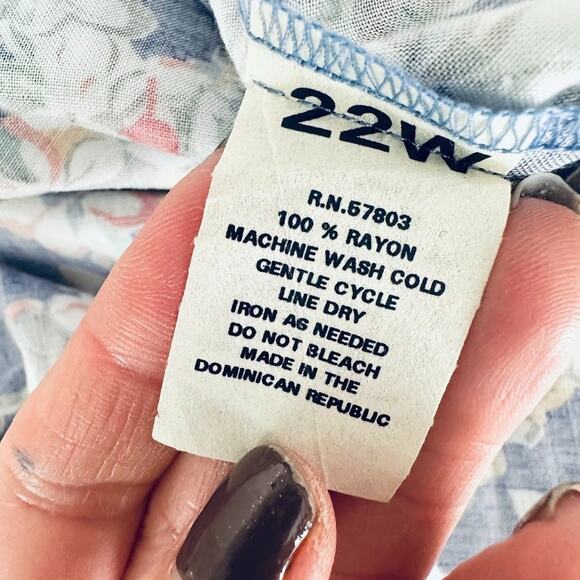 Vintage Maggie McNaughton Dress 22W Floral 90s Button Front Prairie Cottagecore - Picture 11 of 12